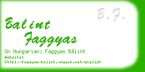 balint faggyas business card